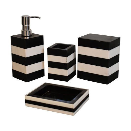 Resin and Mango Wood Bathroom Set