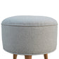 Round Grey Tweed Footstool by Artisan Furniture