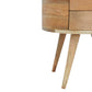 2 Drawer Rounded Solid Wood Bedside