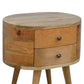 2 Drawer Rounded Solid Wood Bedside