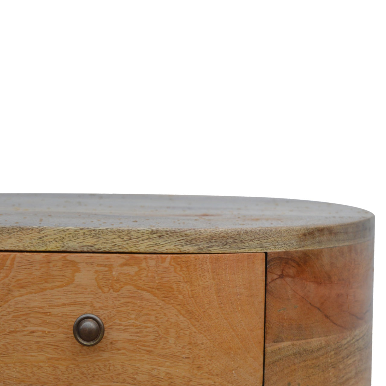 2 Drawer Rounded Solid Wood Bedside