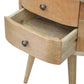 2 Drawer Rounded Solid Wood Bedside