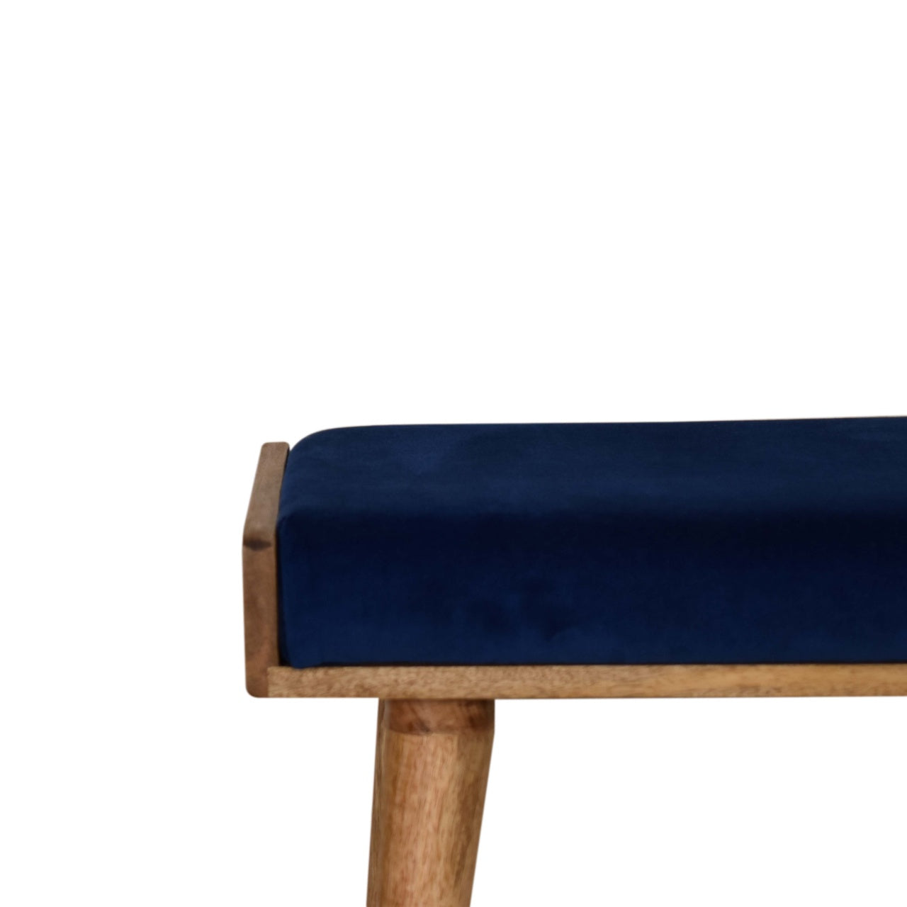 Artisan Royal Blue Velvet Tray Style Footstool