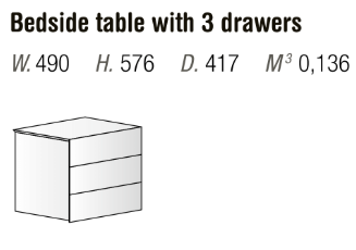 Comodino Orme Clip – 3 cassetti