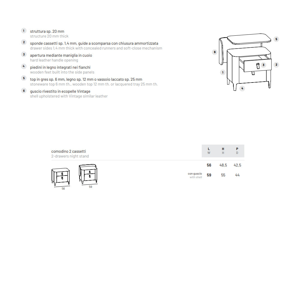 Settanta Collection Night Stand by Dall'Agnese