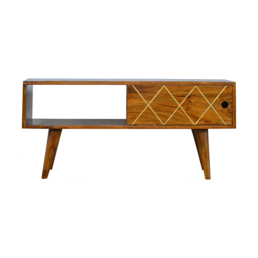 Sliding Brass Inlay Media Unit by Artisan Furniture