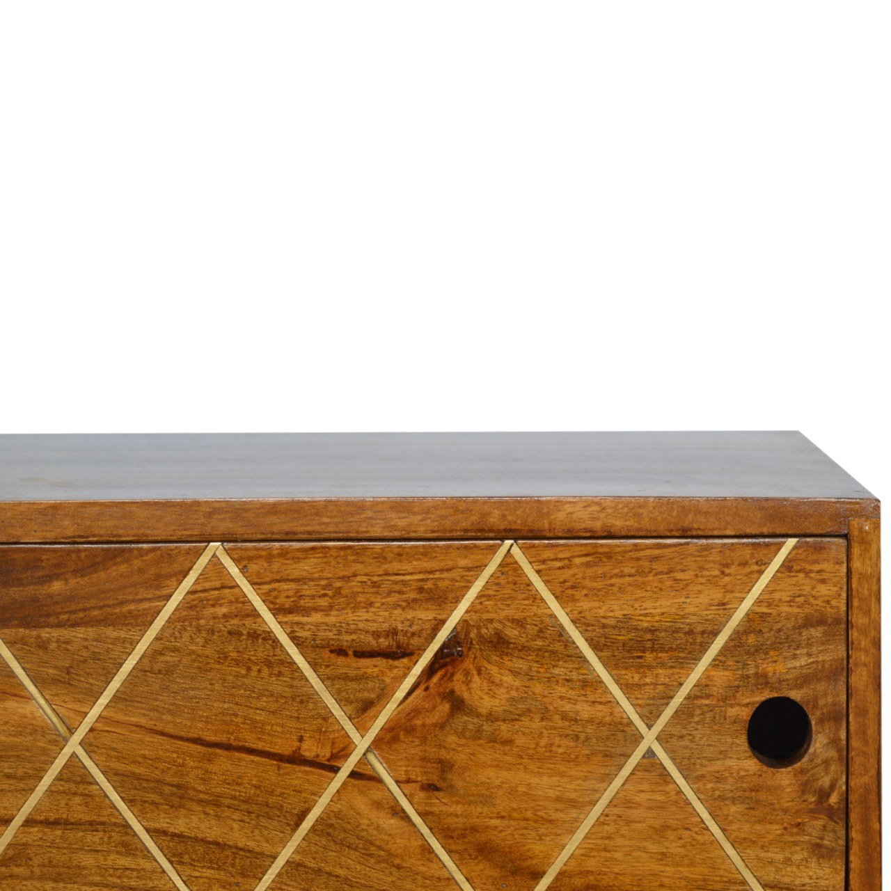 Sliding Brass Inlay Media Unit by Artisan Furniture