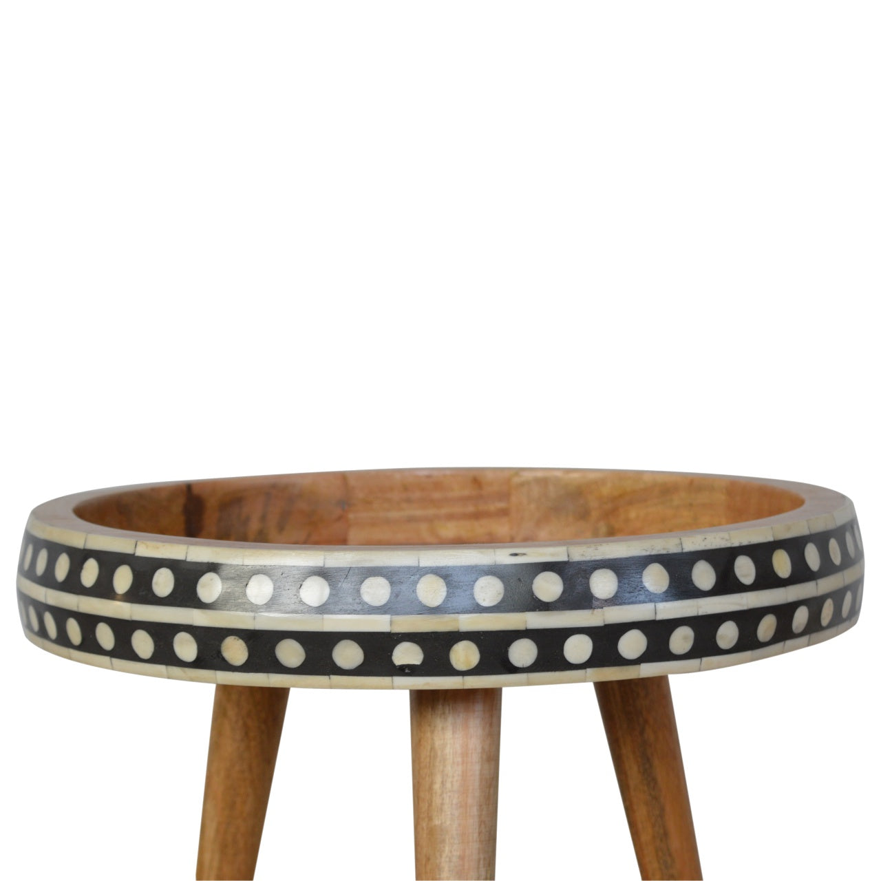 Small Dotted Wooden End Table