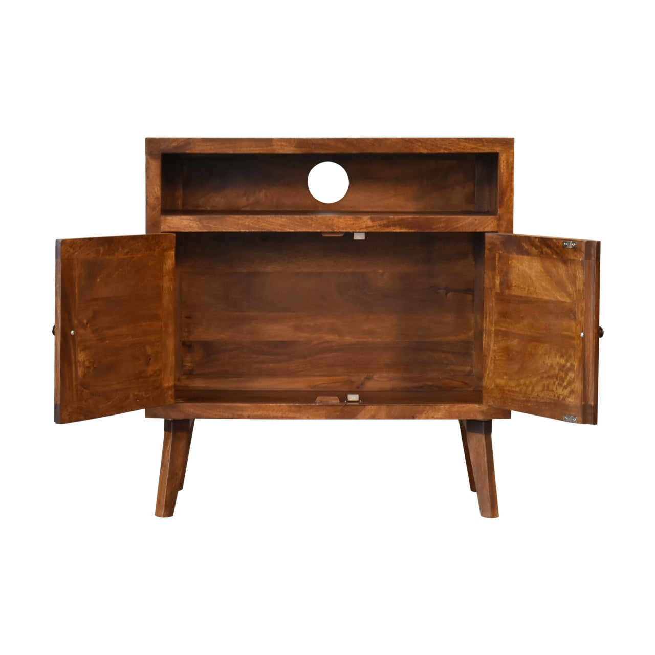 Tova Open Shelf Solid Wood Cabinet