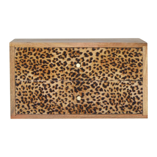 Wall Leopard Print Solid Wood Bedside