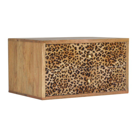 Wall Leopard Print Solid Wood Bedside