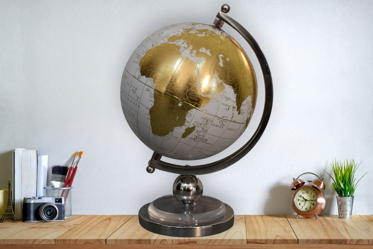 Artisan White Globe with Chrome Frame