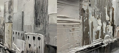 Grey and black city hand painted Manhattan wall art canvas