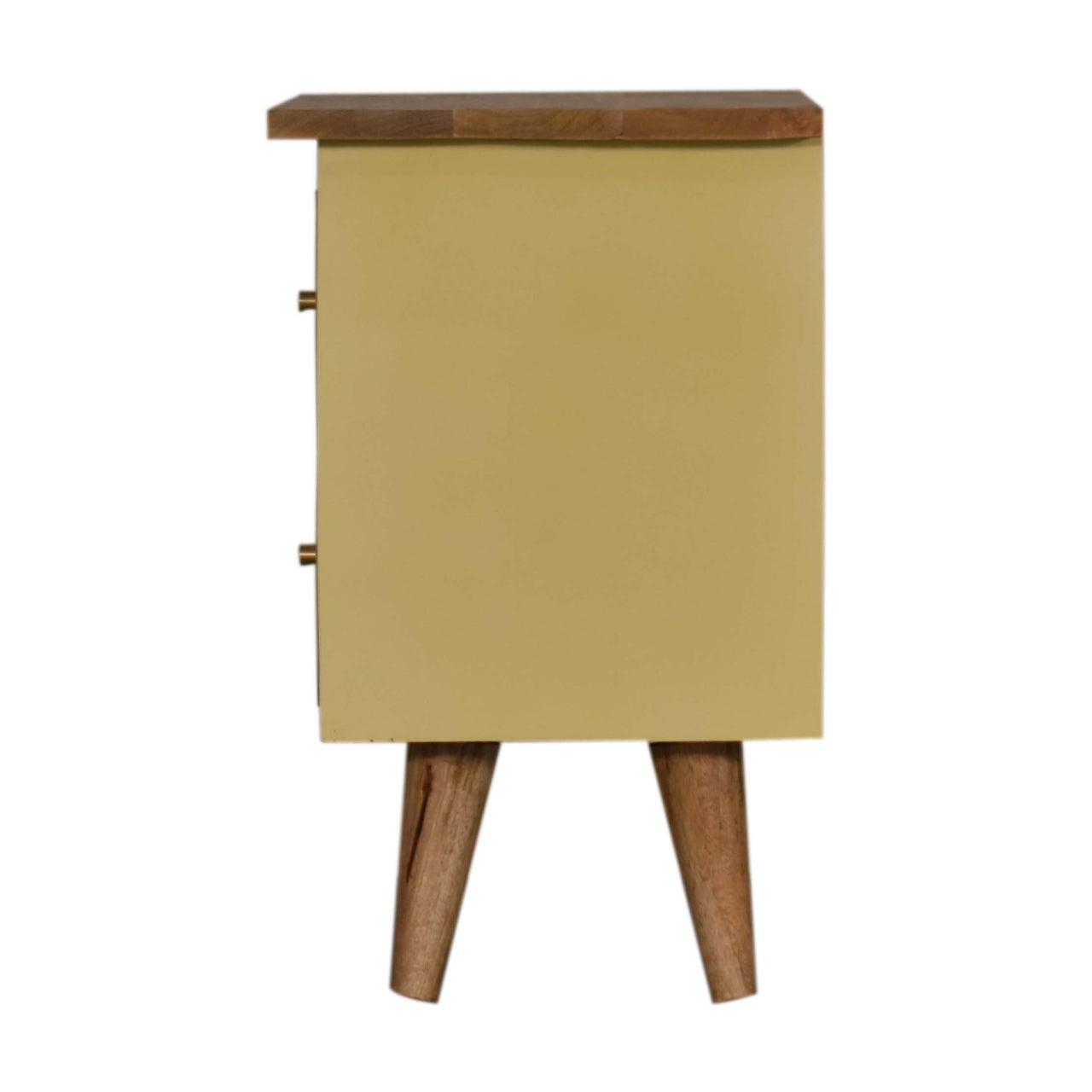 Yellow Hand Painted Solid Wood Bedside