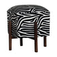 Zebra Solid Wood Footstool