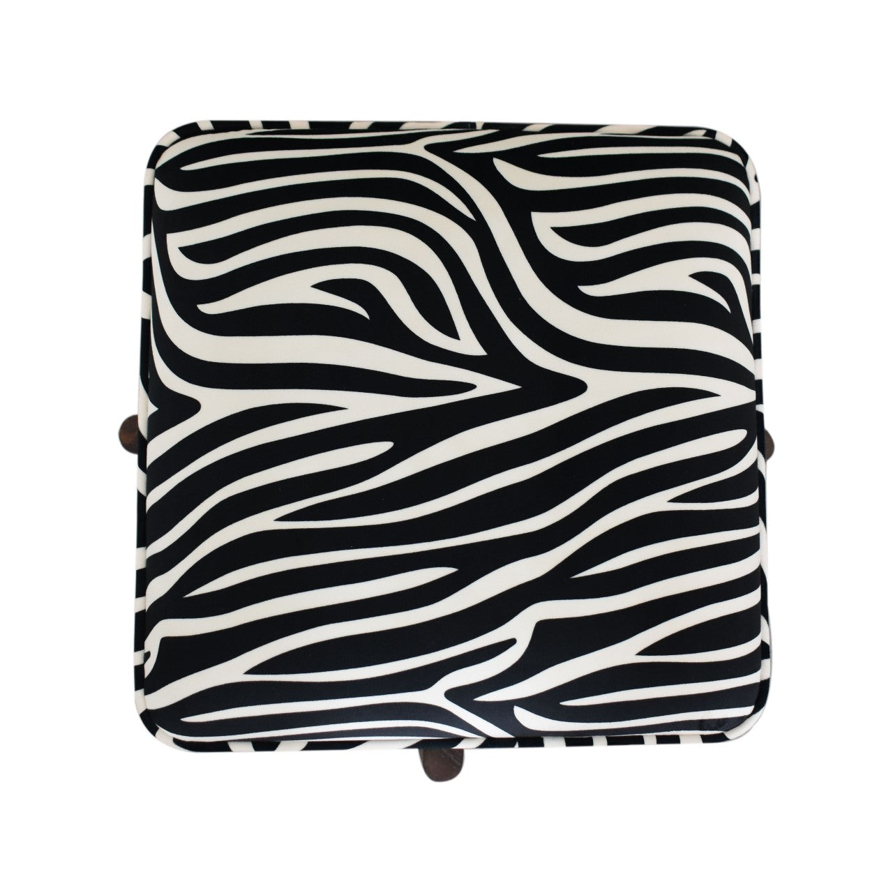 Zebra Solid Wood Footstool