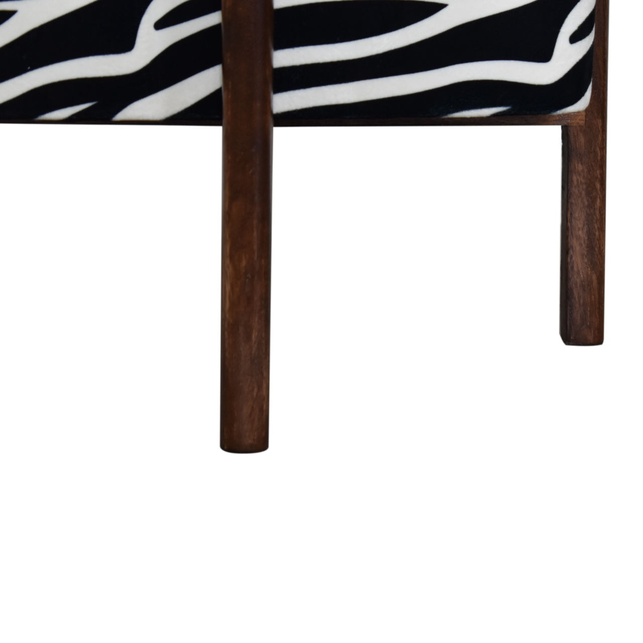 Zebra Solid Wood Footstool