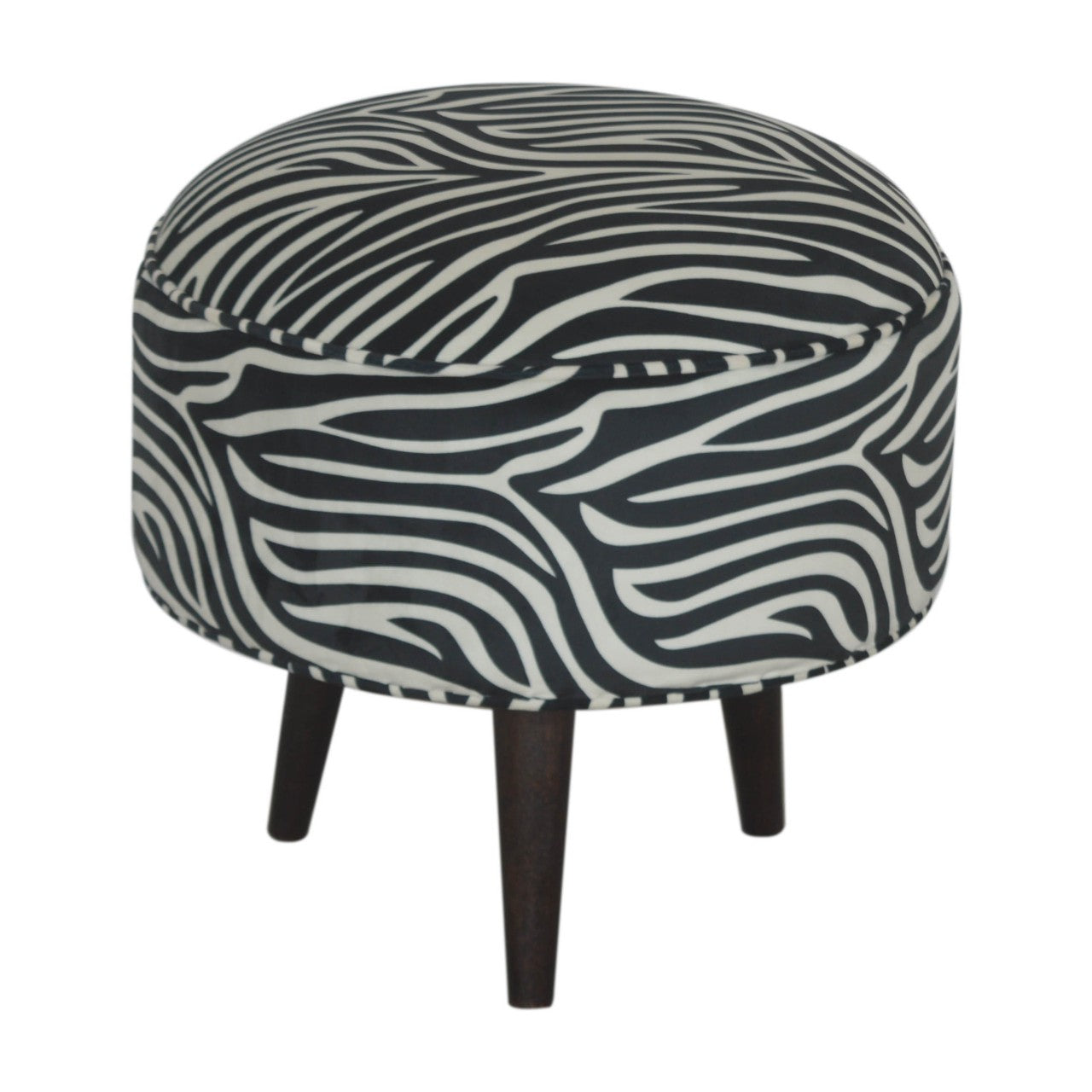 Artisan Zebra Nordic Style Wooden Footstool