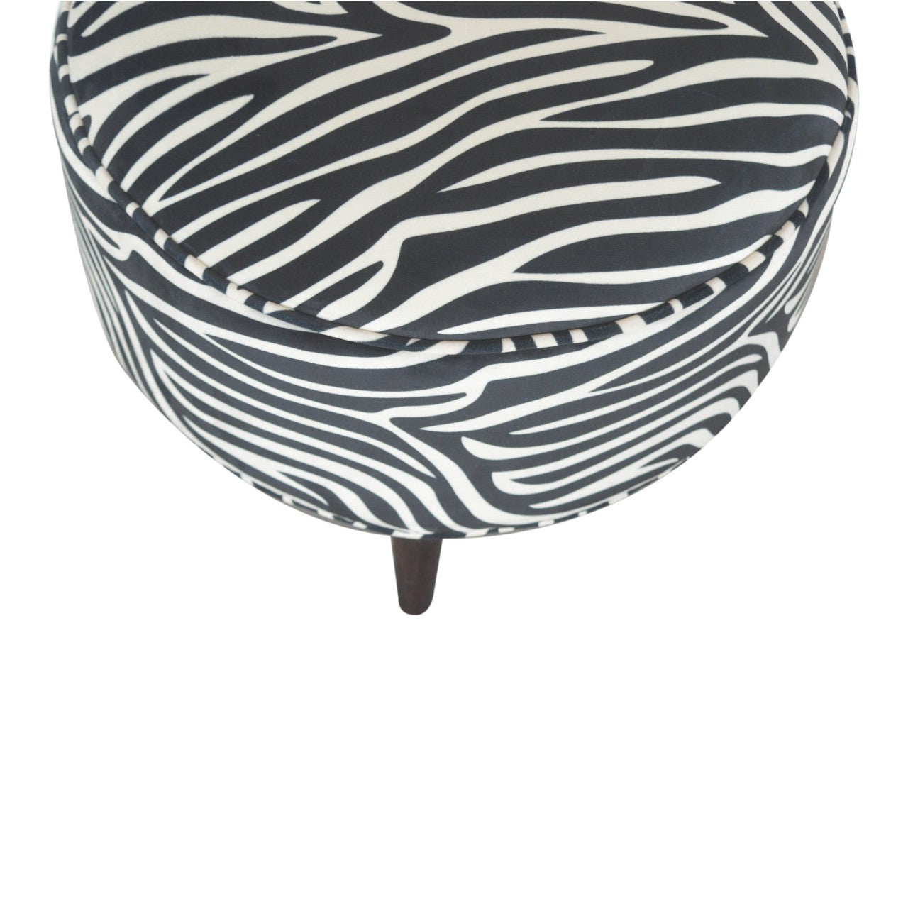 Artisan Zebra Nordic Style Wooden Footstool