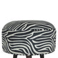 Artisan Zebra Nordic Style Wooden Footstool