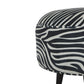 Artisan Zebra Nordic Style Wooden Footstool