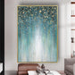 Abstract gold blue gorgeous texture hand painted canvas