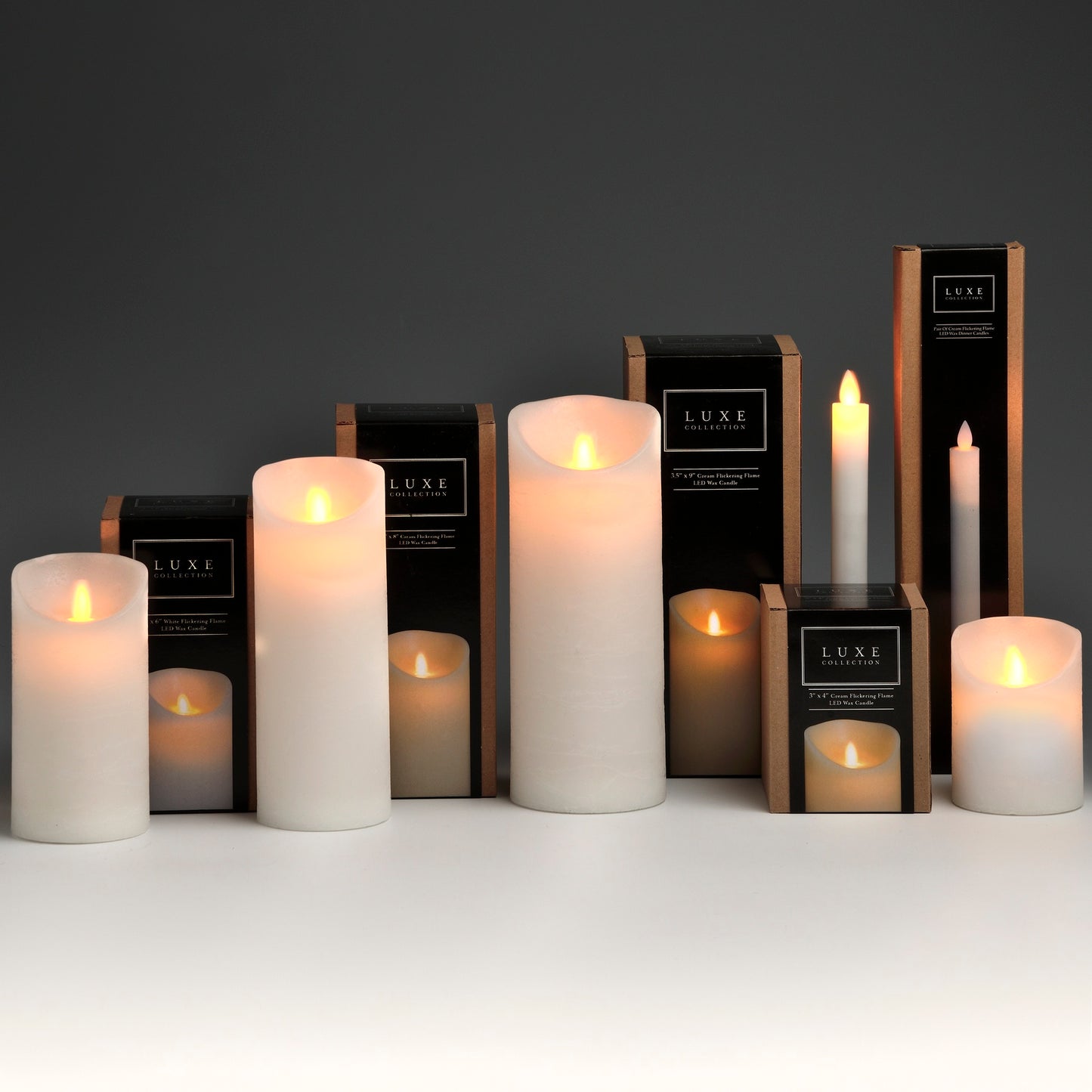 Luxe 3 X 4 White Flickering Flame LED Wax Candle