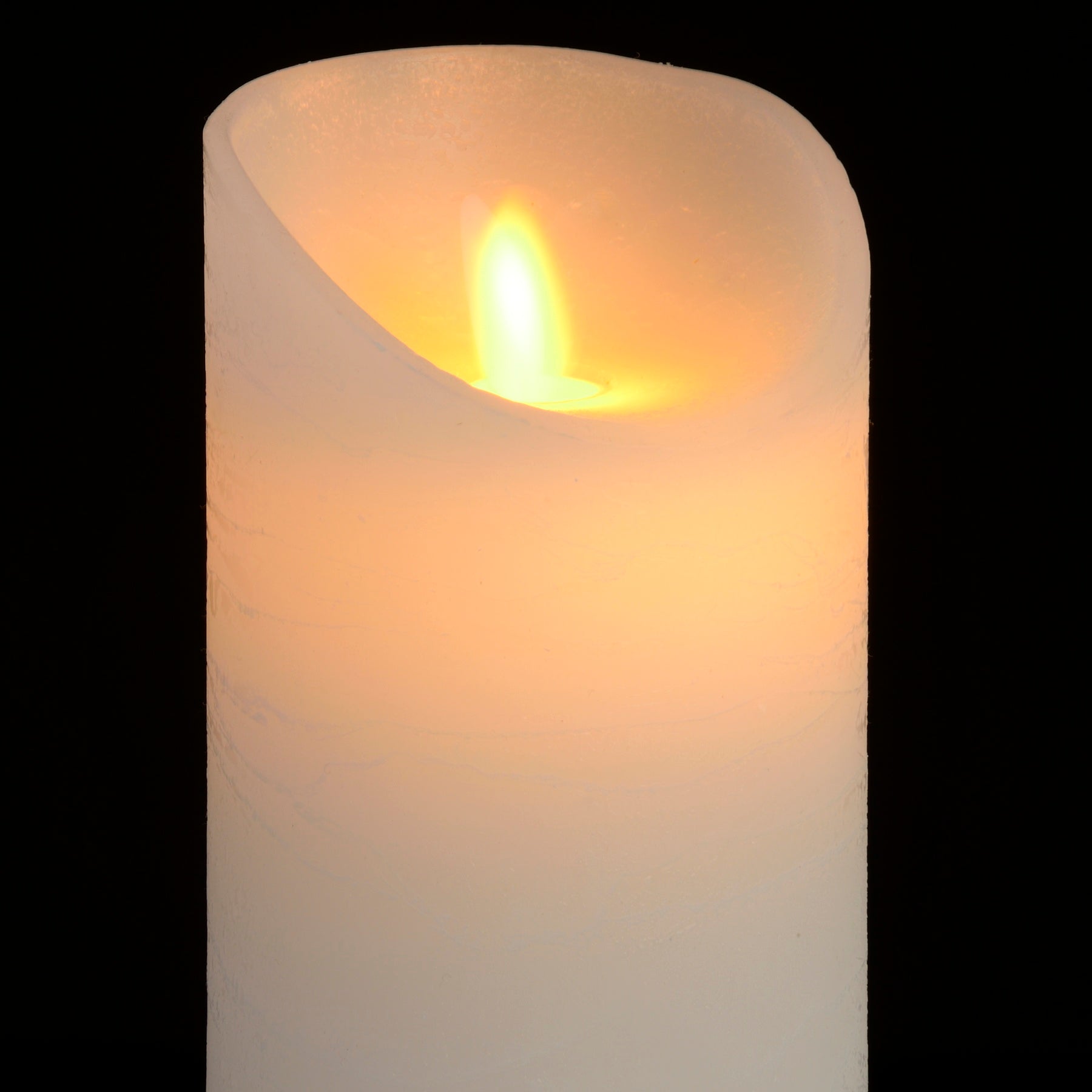 Luxe Collection 3 x 6 White Flickering Flame LED Wax Candle