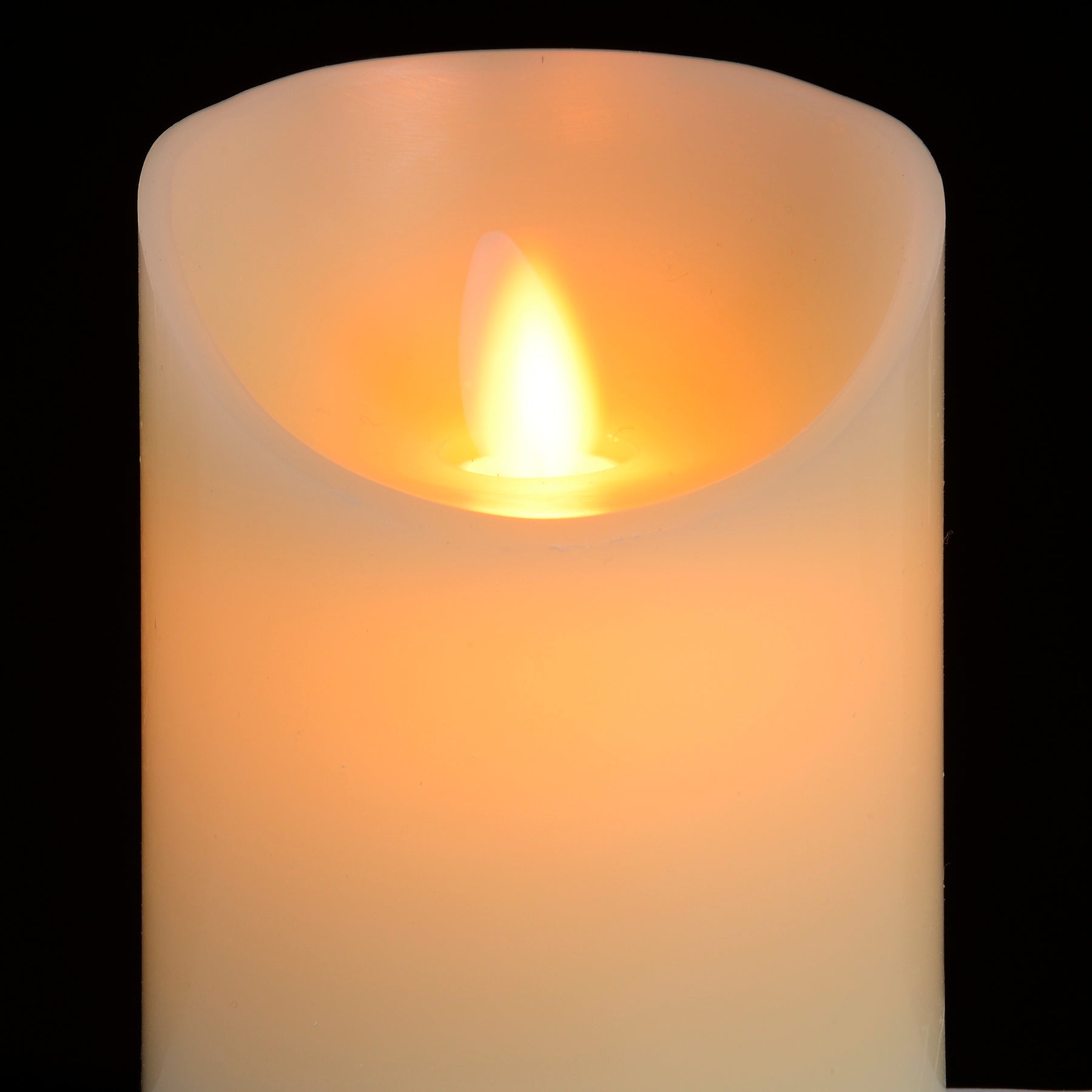 Luxe Collection 3 x 4 Cream Flickering Flame LED Wax Candle