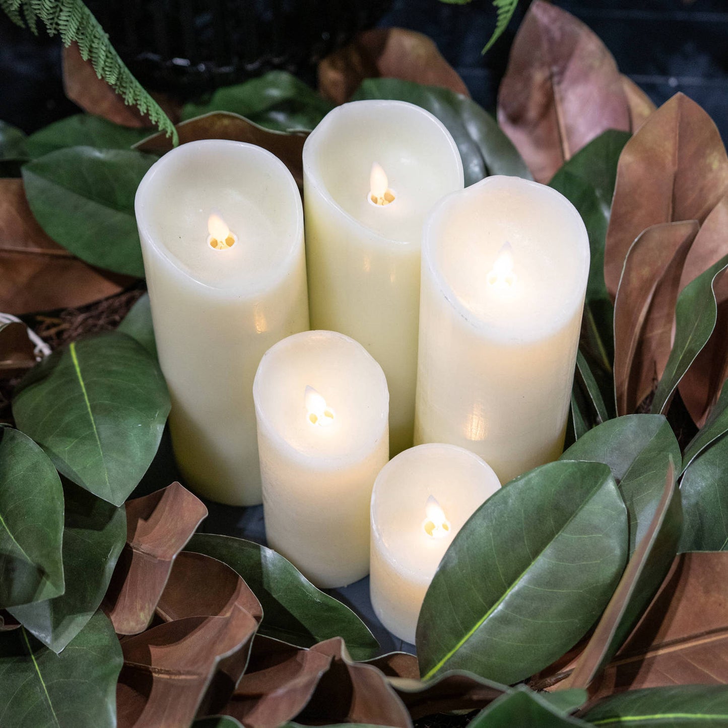 Luxe Collection 3 x 4 Cream Flickering Flame LED Wax Candle