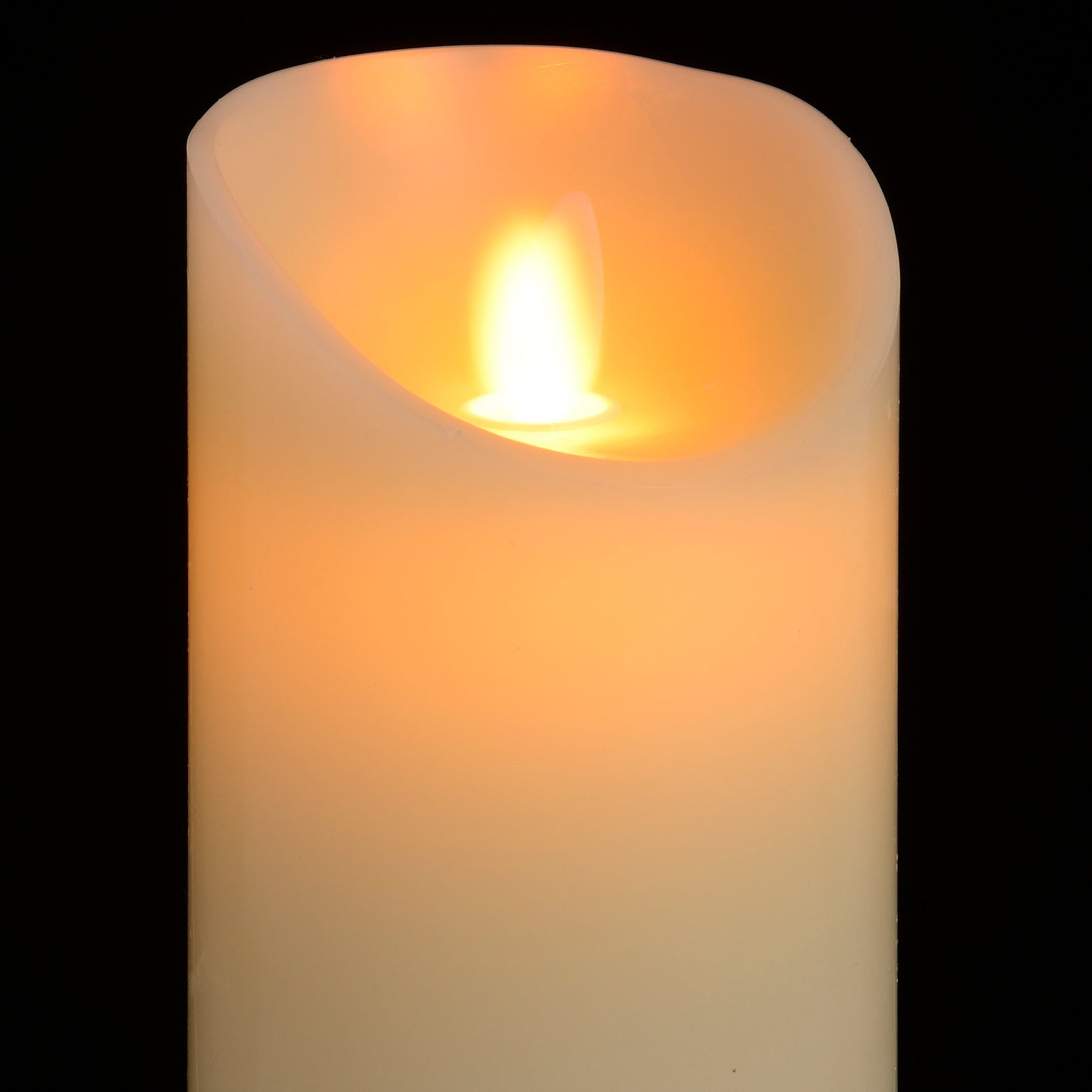 Luxe Collection 3 x 6 Cream Flickering Flame LED Wax Candle