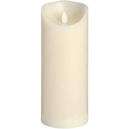 Luxe Collection 3.5 x 9 Cream Flickering Flame LED Wax Candle