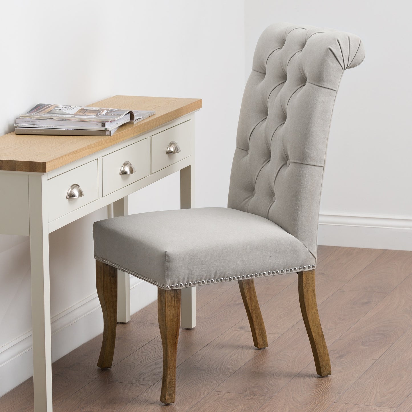 Roll Top Dining Chair with Ring Pull