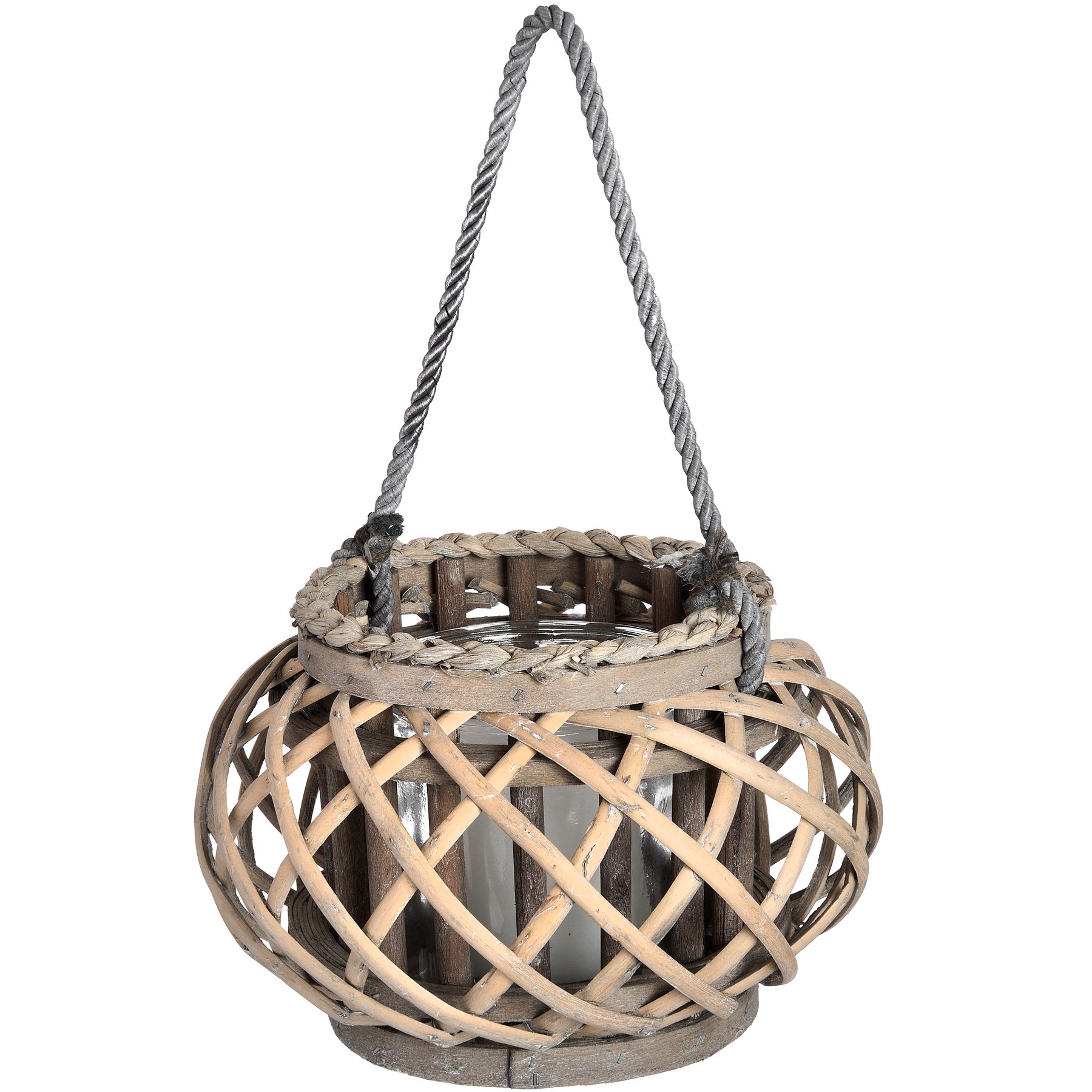 Small Wicker Basket Lantern