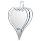 Large Silver Mirrored Heart Candle Holder
