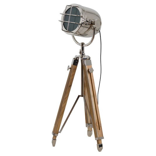 Spotlight nickel tripod lamp