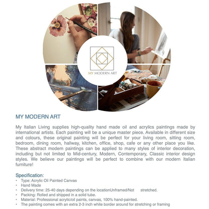 Modern knife building scenery wall art hand painted canvas