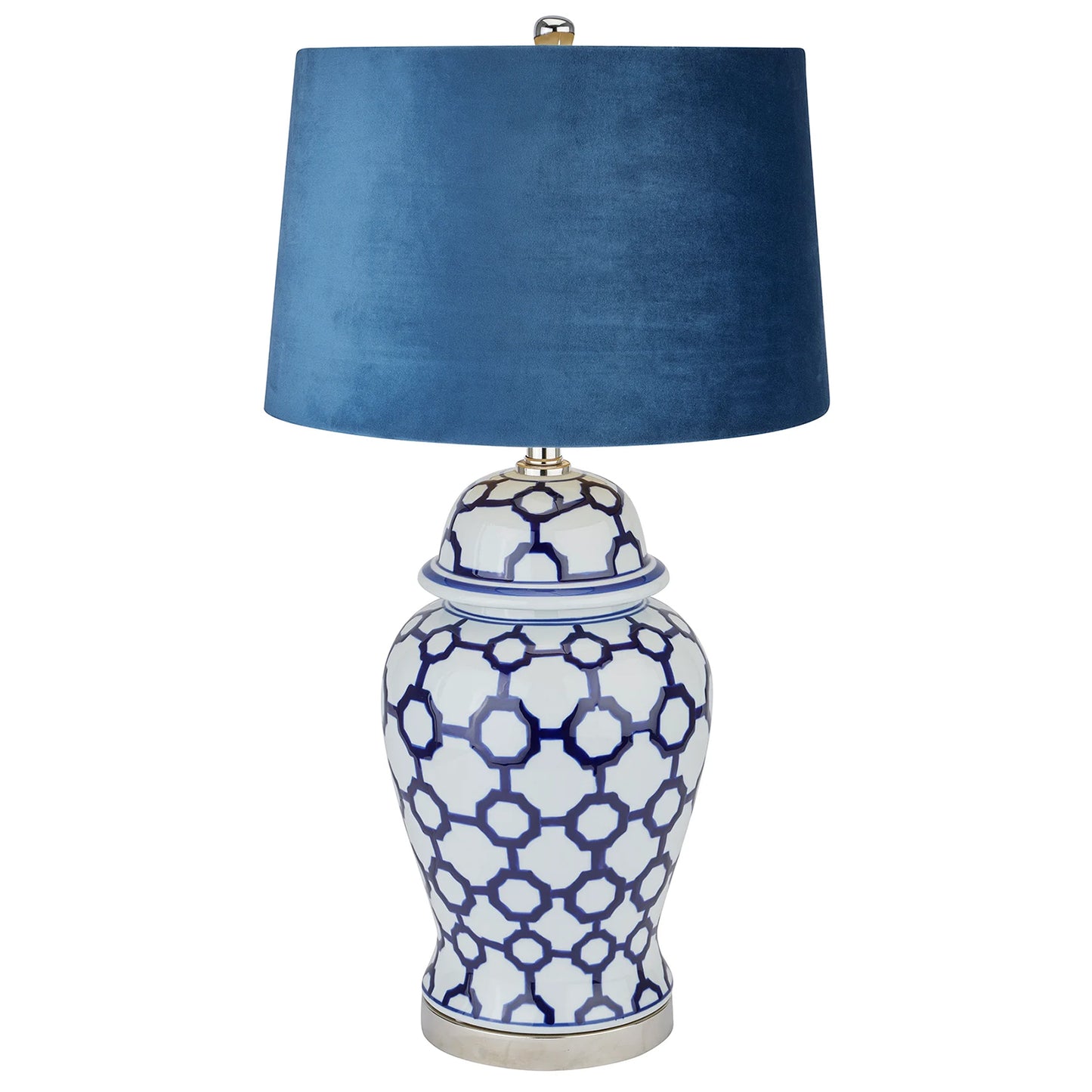 Acanthus blue and white ceramic lamp