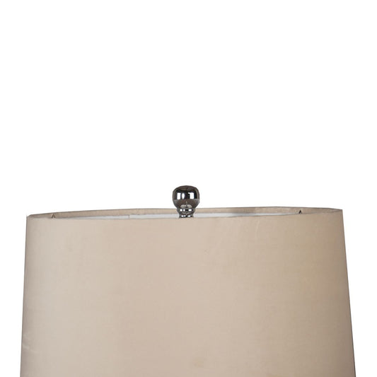 Alberta metallic glass lamp with velvet shade