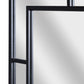 Black multi paned patterned window mirror