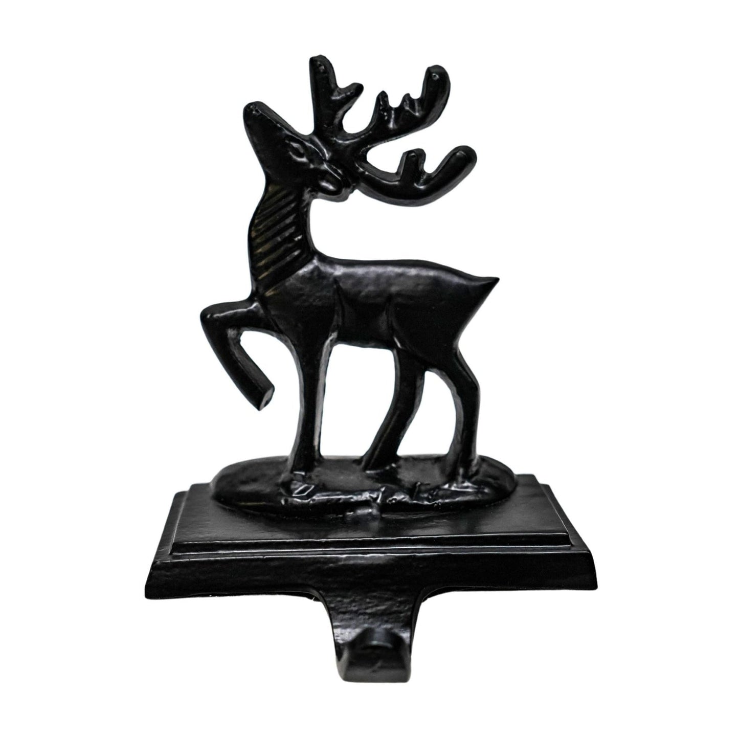 Cast Black Deer Stocking Holder