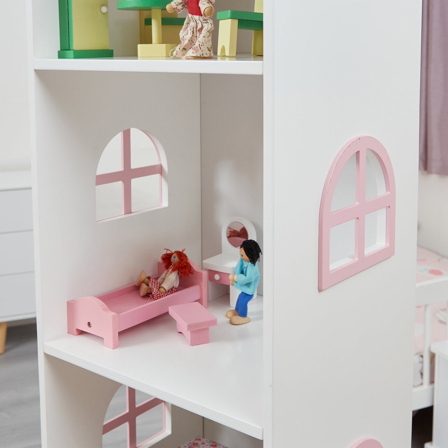 White deals dollhouse bookshelf