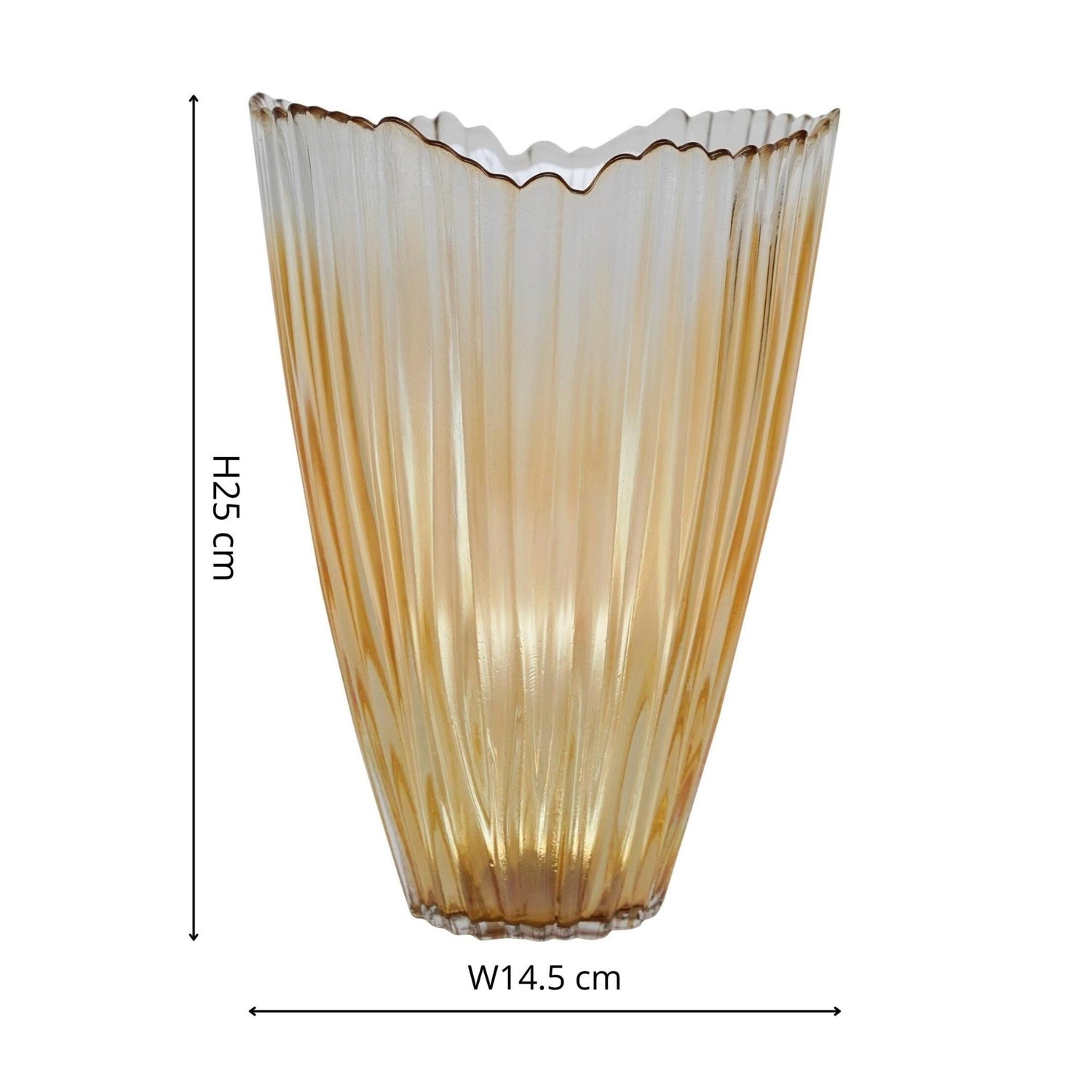 Rippled Decorative Glass Vase