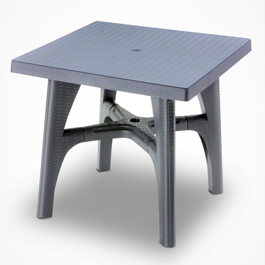 Set da pranzo da esterno in resina stile rattan Intrecciata da 5 pezzi