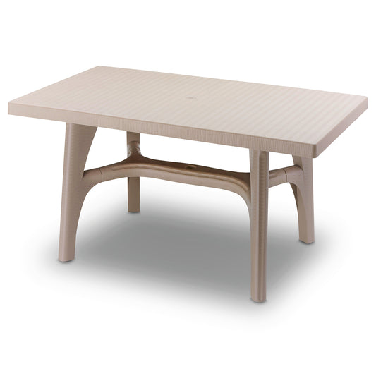 Set da pranzo da esterno in resina stile rattan Intrecciata da 7 pezzi