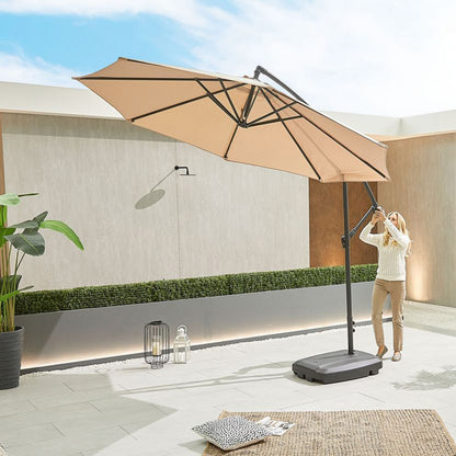 3.0 Mtr Round Aluminium Cantilever Parasol with 130 Ltr Set of 4 Water Fill Base