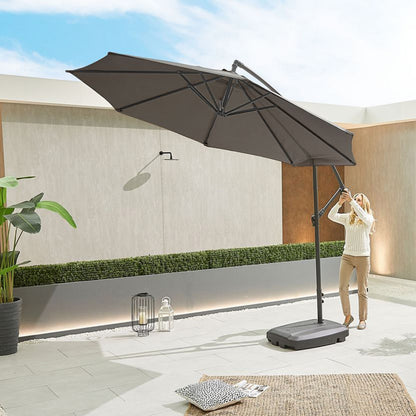 3.0 Mtr Round Aluminium Cantilever Parasol with 130 Ltr Set of 4 Water Fill Base