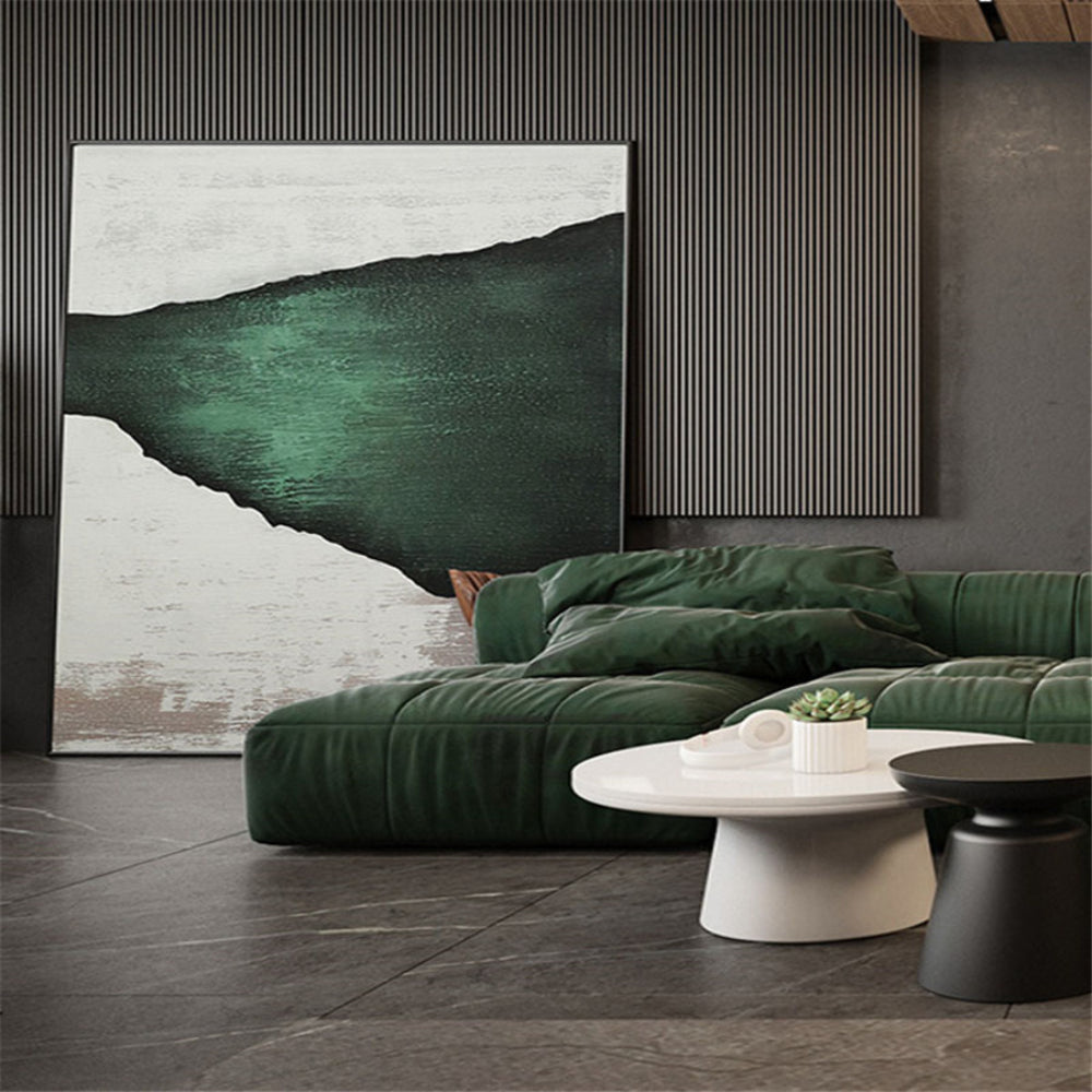 Abstract dark green porch thick texture hand painted canvas
