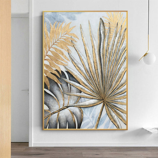 Abstract gold foil custom leaf hand painted canvas