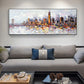 Original skyline abstract Palette knife texture painting